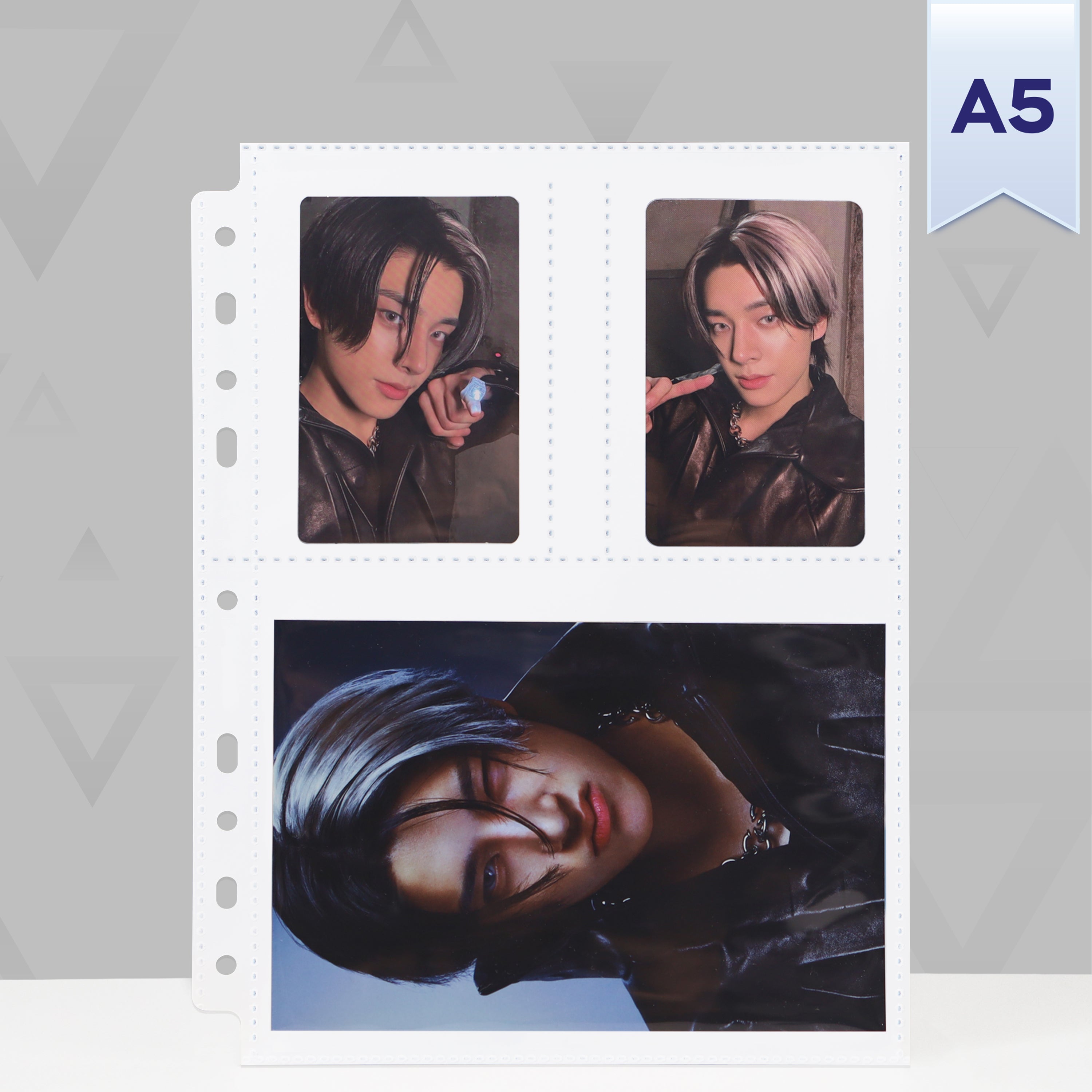 [PRE-ORDER] Custom A5 3-Pocket Pages - Photocard & Postcard (Type A) - White