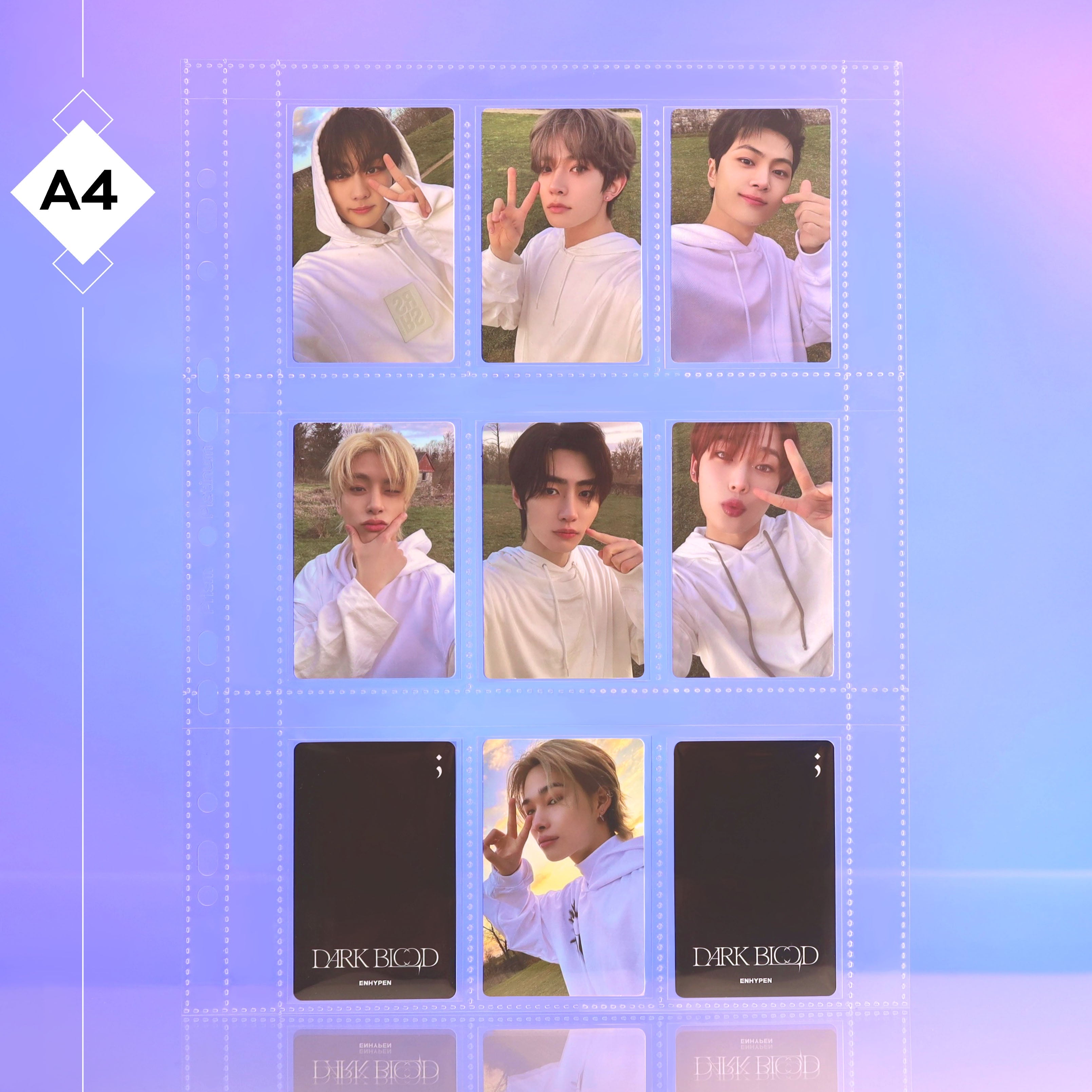 [PRE-ORDER] Custom A4 9-Pocket Pages – V1 – K-Pop Slim Fit - Prism Platinum