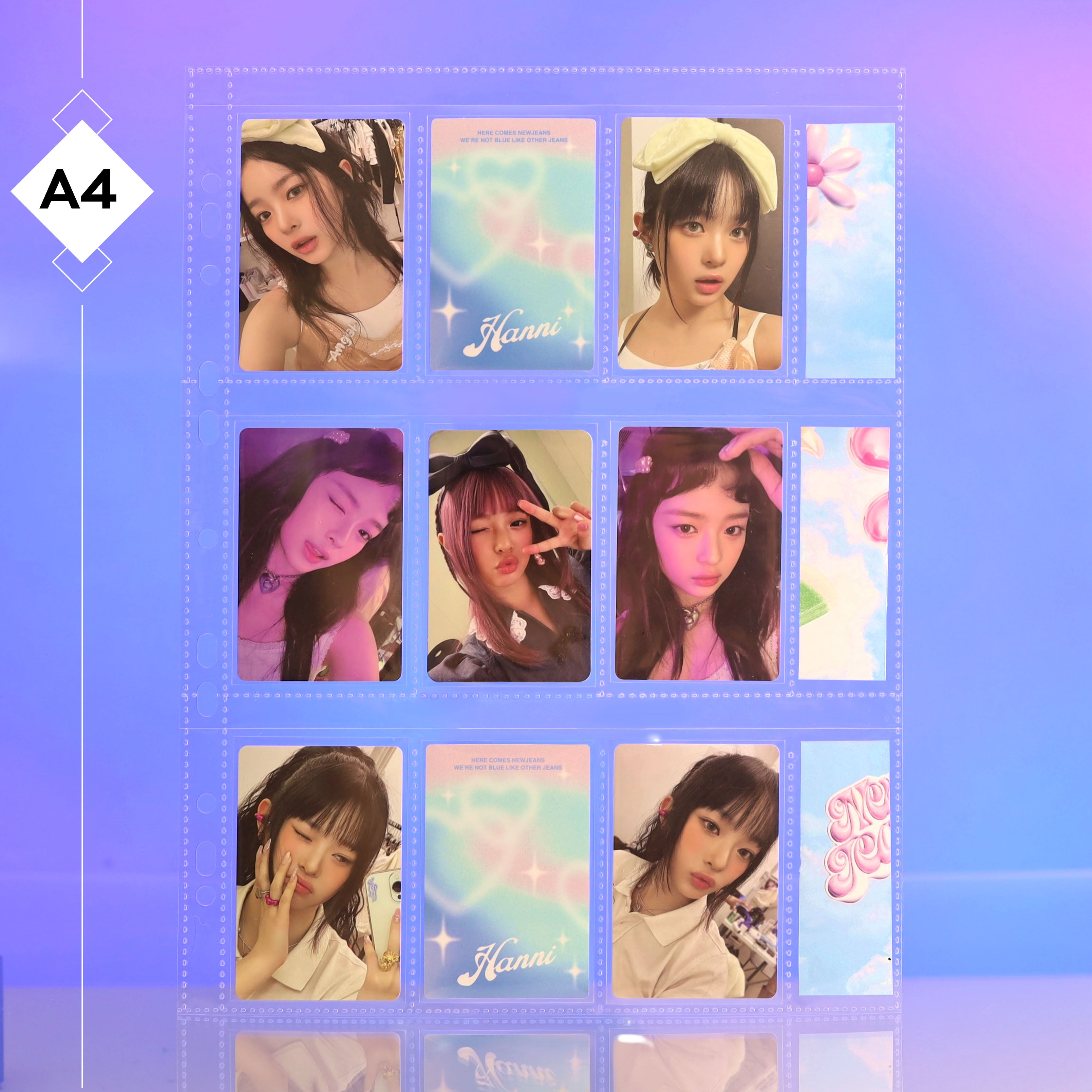 [PRE-ORDER] Custom A4 9-Pocket Pages – V2 – K-Pop Slim Fit + Note - Prism Platinum