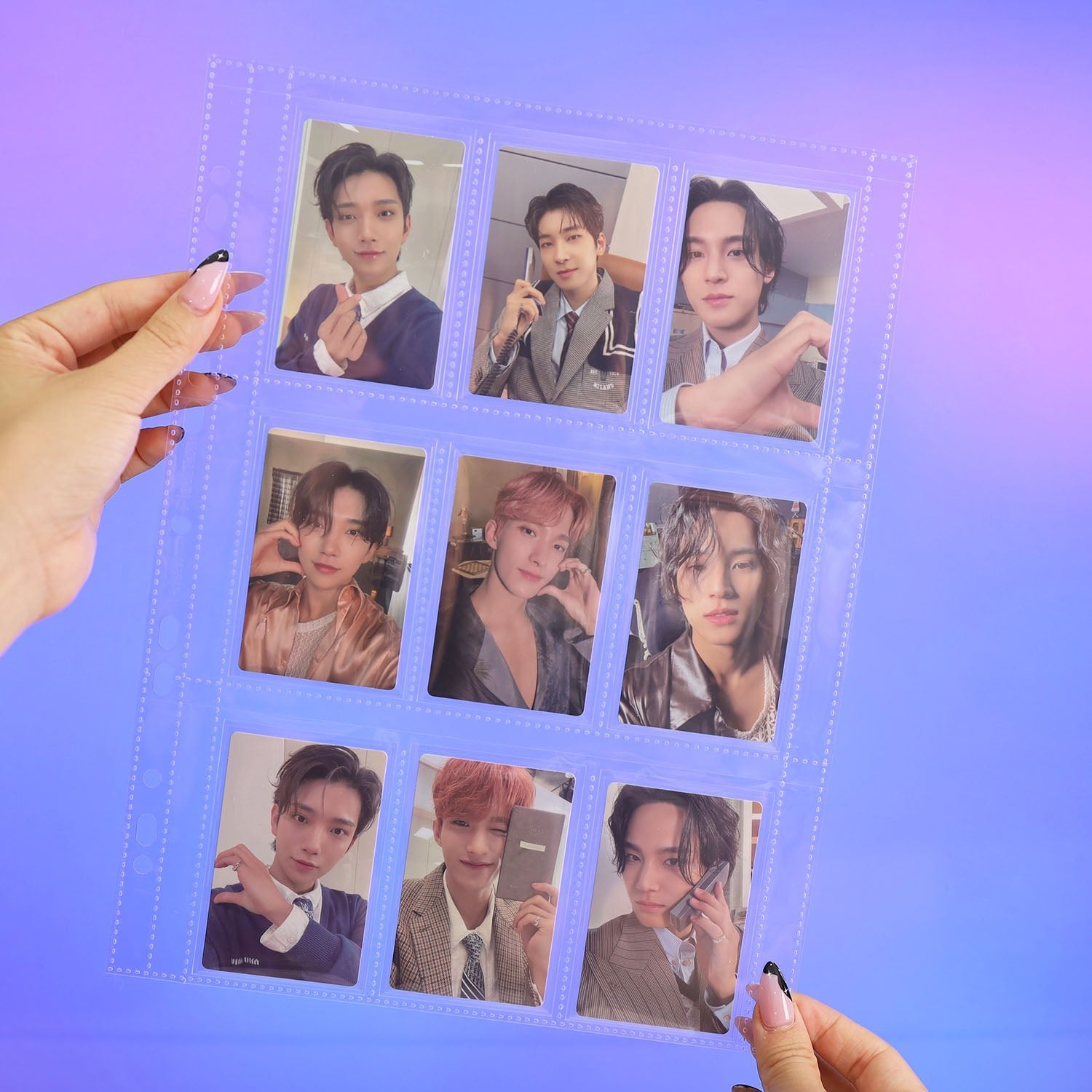 [PRE-ORDER] Custom A4 9-Pocket Pages – V3 – K-Pop Double-Sleeve - Prism Platinum