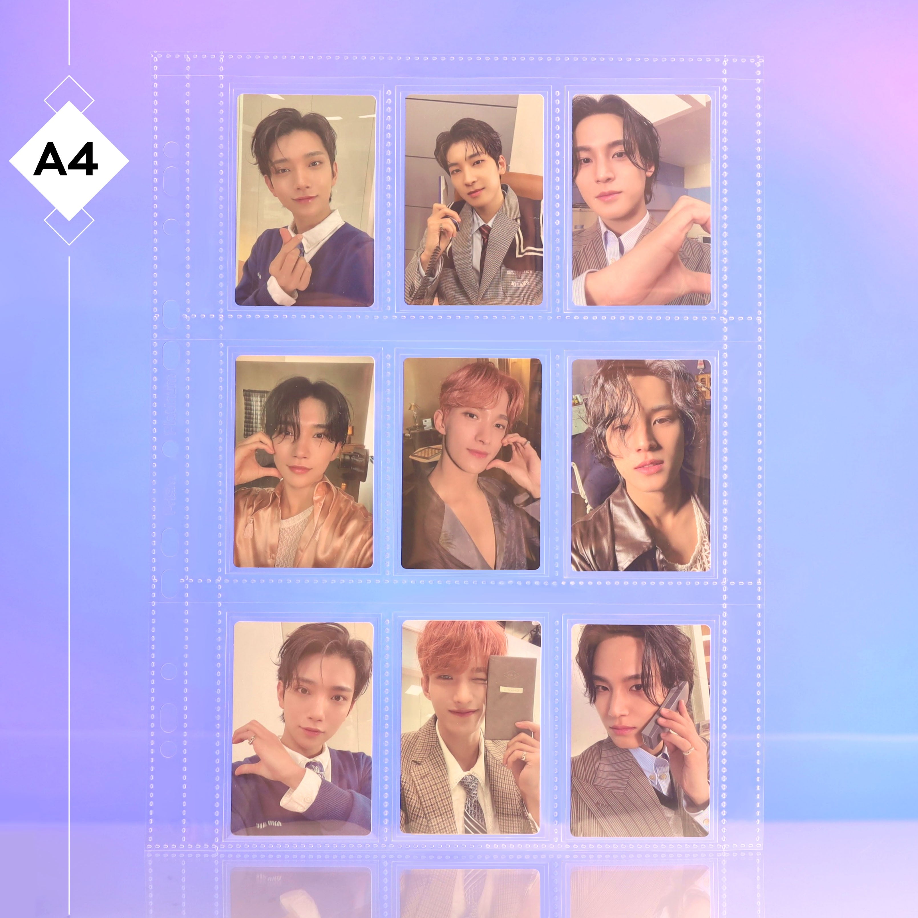 [PRE-ORDER] Custom A4 9-Pocket Pages – V3 – K-Pop Double-Sleeve - Prism Platinum