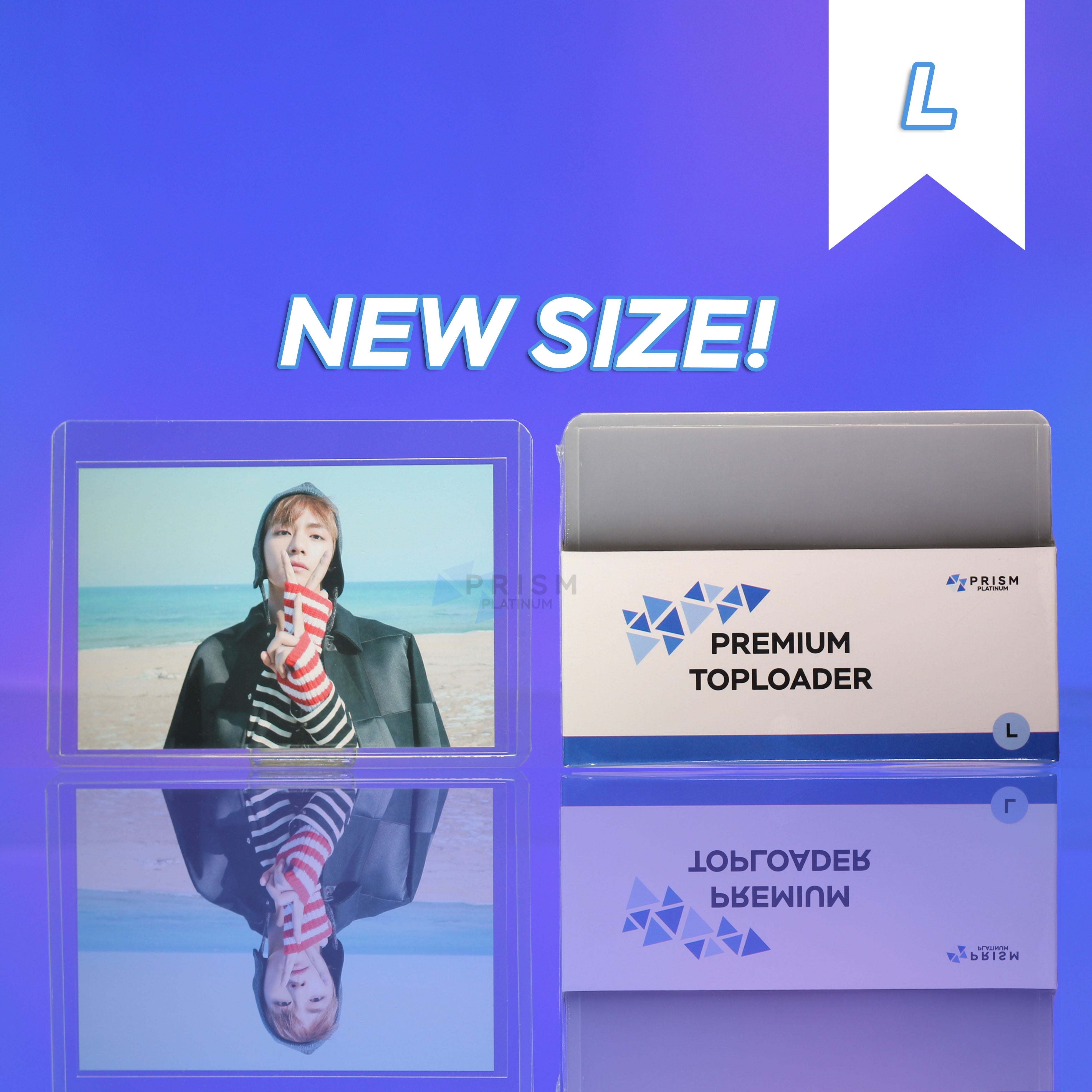 Premium Clear Photocard Toploader - Large Size - Pack of 10 - Prism Platinum