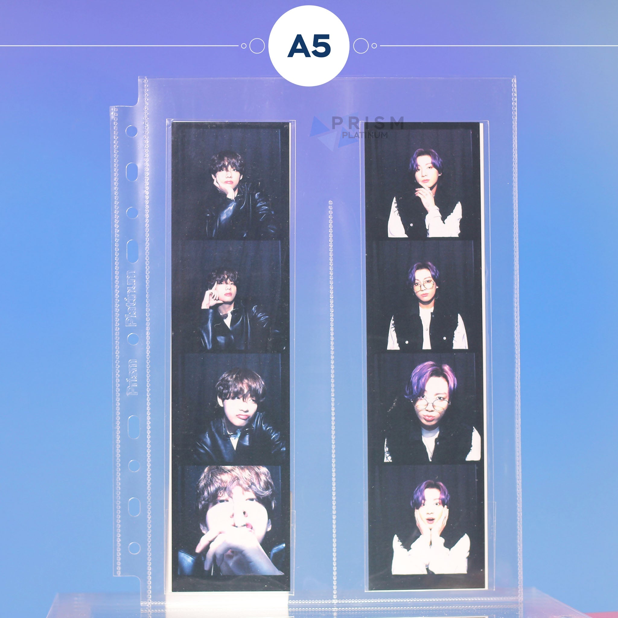 Premium Custom A5 Pocket Pages - 2-Pocket - Vertical - Prism Platinum